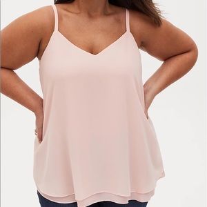 Torrid Sophie Light Pink Chiffon Double Layer Swing Cami
